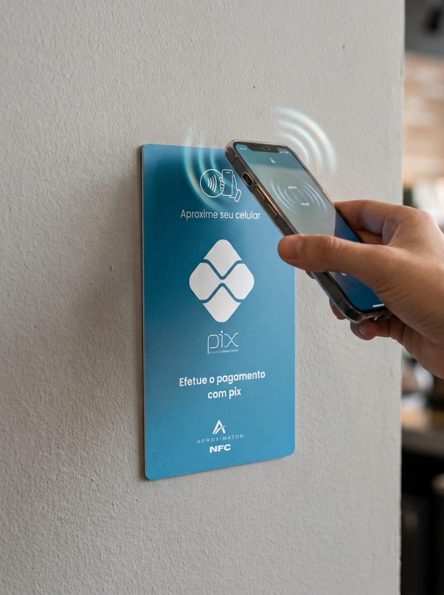 Placa NFC Aproximator em uso